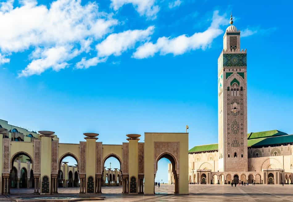 Casablanca con la sua immensa e spettacolare Moschea di Hassan II