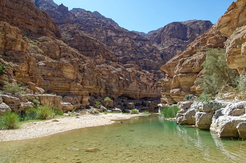 Oasi di Wadi Bani Khalid con il suo lago cristallino