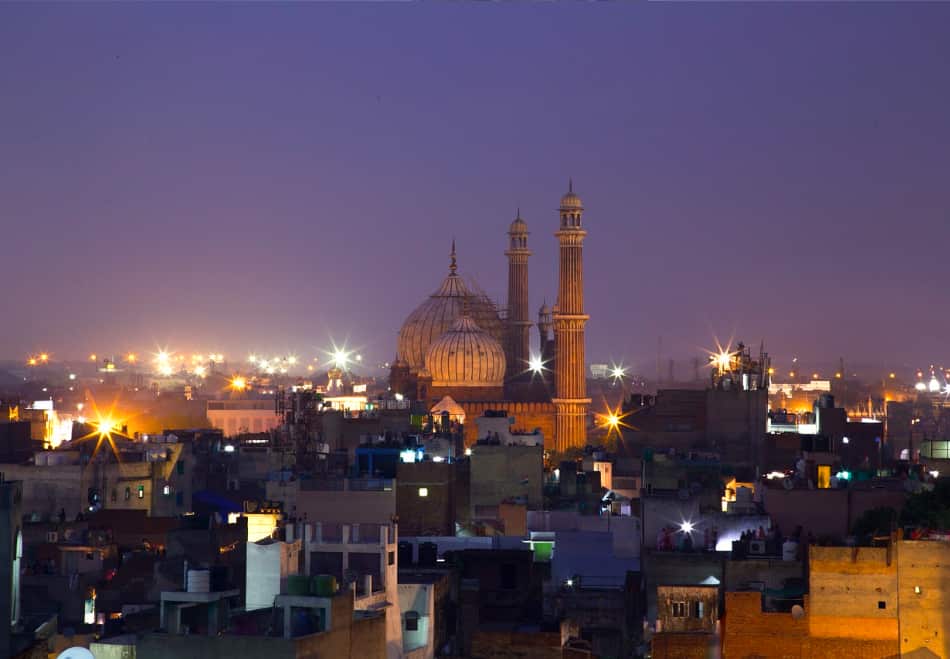 La splendida Jama Masjdla principale Moschea dell’antica Delhi